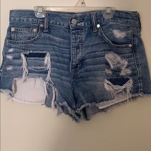 Distressed Denim Shorts